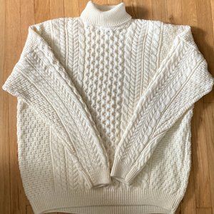 Carraig Donn Turtleneck Cable Knit Fisherman's Aran Irish Sweater - Men's XXXL